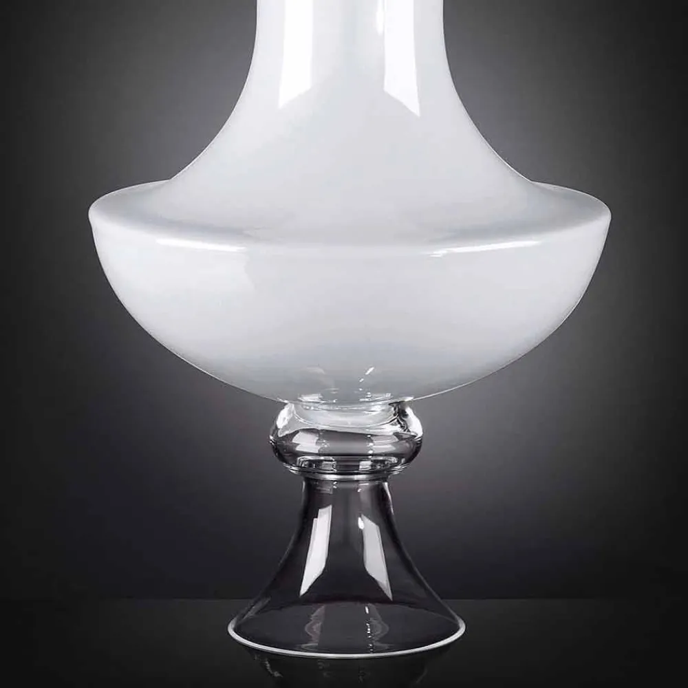 Viadurini Living Deko Vasen-Moderne Indoor-Vase aus weißem und transparentem Glas Made in Italy - Portos