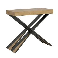 Viadurini Living Ausziehbarer Konsolentisch-Moderne Konsole, ausziehbar auf 300 cm, mit anthrazitfarbenem Rahmen, hergestellt in Italien – Avventura