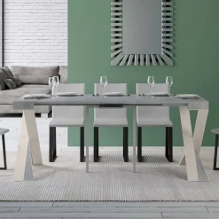 Viadurini Living Ausziehbarer Konsolentisch-Moderne Konsole, ausziehbar auf 300 cm, mit weißem Rahmen, hergestellt in Italien – Spiegel