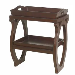 Viadurini Living Konsolentisch Flur-Moderne Konsole mit Walter Tablett, mit braunem Leder bezogen