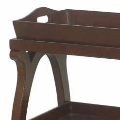 Viadurini Living Konsolentisch Flur-Moderne Konsole mit Walter Tablett, mit braunem Leder bezogen