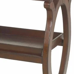 Viadurini Living Konsolentisch Flur-Moderne Konsole mit Walter Tablett, mit braunem Leder bezogen