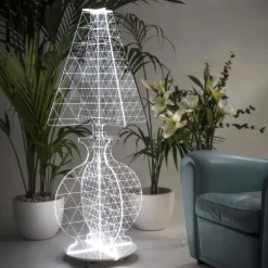 Viadurini Lighting Moderne Stehlampen-Moderne laserbeschriftete Plexiglas-Stehlampe 3 Größen - Raissa