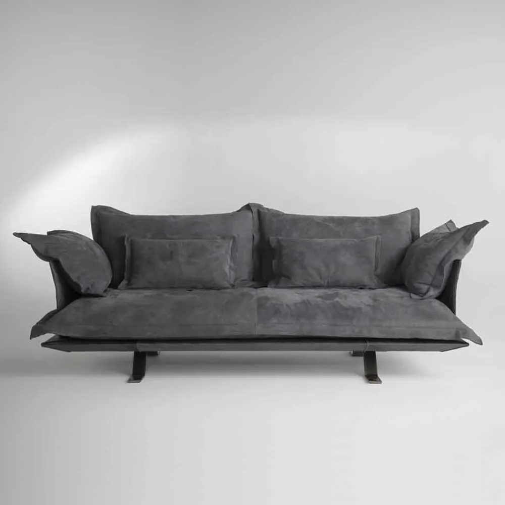 Viadurini Italian Sofas Moderne Sofas-Moderne Ledercouch Shita 170, 220 oder 250 cm