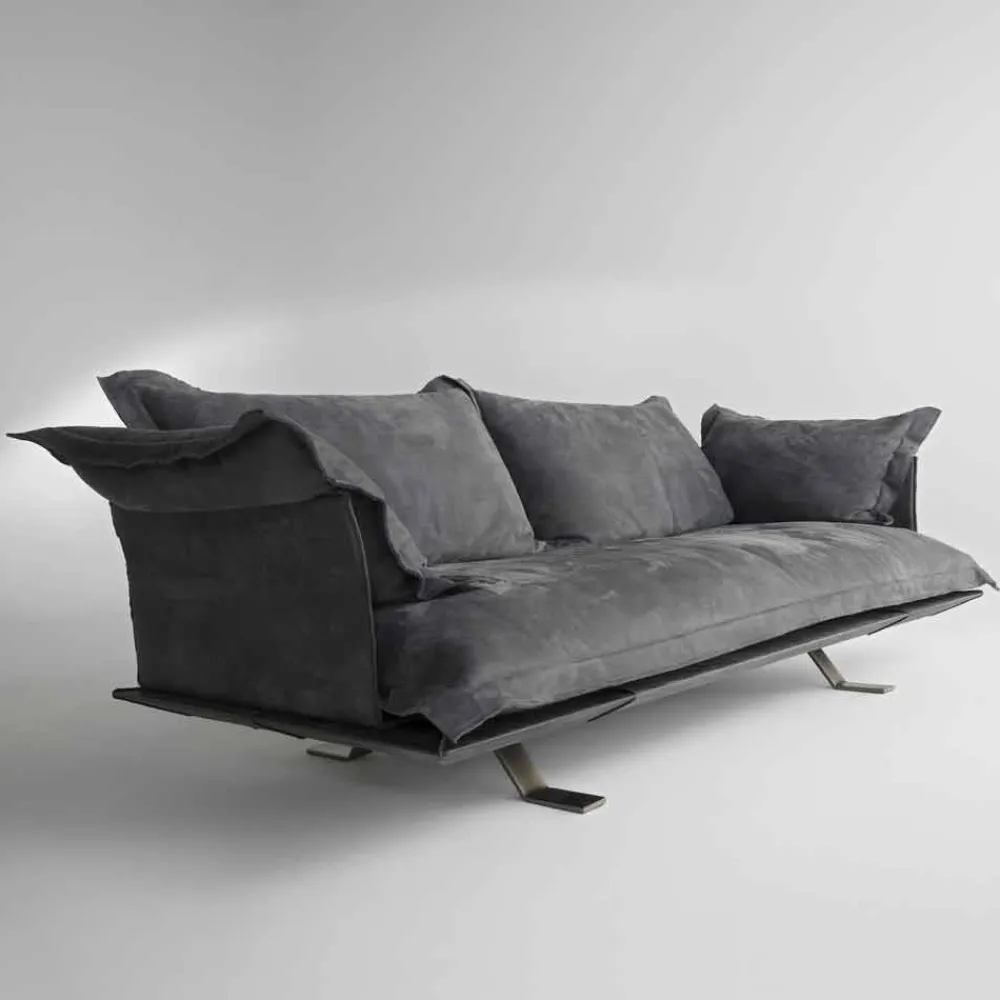 Viadurini Italian Sofas Moderne Sofas-Moderne Ledercouch Shita 170, 220 oder 250 cm