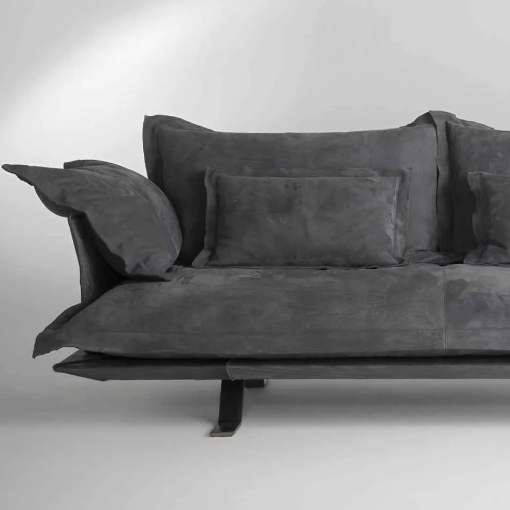 Viadurini Italian Sofas Moderne Sofas-Moderne Ledercouch Shita 170, 220 oder 250 cm
