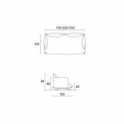 Viadurini Italian Sofas Moderne Sofas-Moderne Ledercouch Shita 170, 220 oder 250 cm