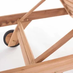 Viadurini in the Garden Sonnenliegen-Moderne Liege Garten Teak Sonnenliege mit Rädern - Kanarienvogel