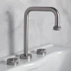 Viadurini Bathroom Waschbeckenarmaturen-Moderne 3-Loch-Waschtischarmatur mit Ablaufgarnitur, hergestellt in Italien – Quito