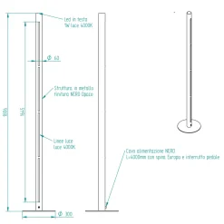 Viadurini Lighting Moderne Stehlampen-Moderne Metall-Stehlampe mit doppelter Beleuchtung, hergestellt in Italien – römisch