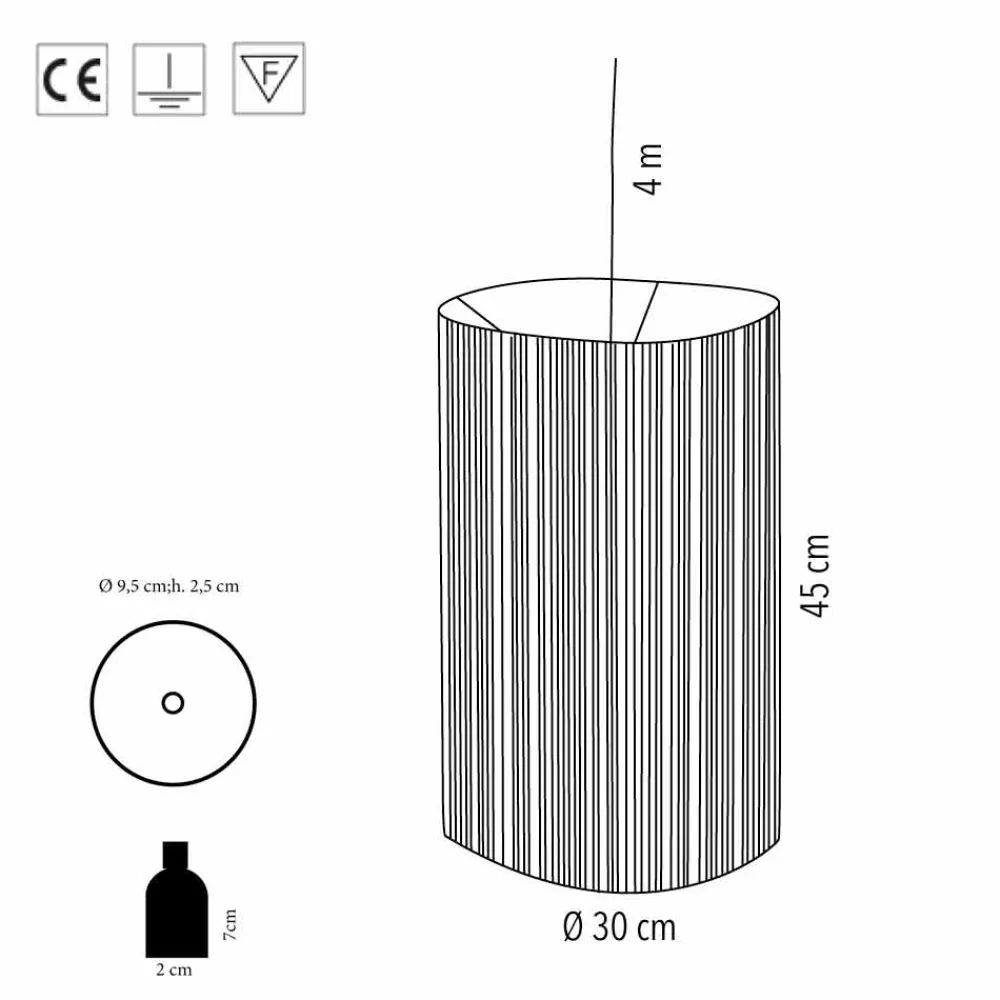 Viadurini by Sideform Moderne Pendelleuchten-Moderne Pendelleuchte aus Wolle Made in Italy Evita