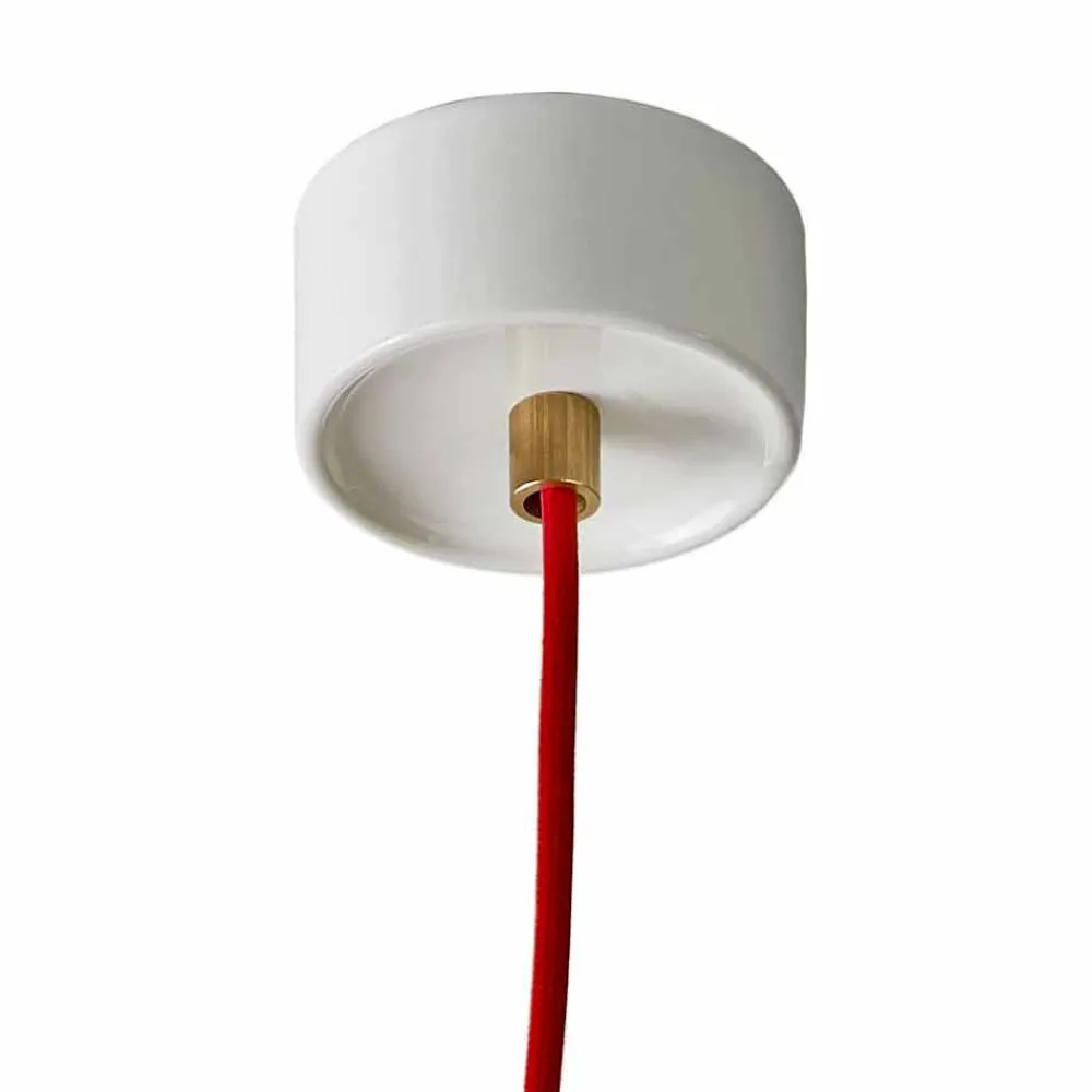 Viadurini Lighting Moderne Pendelleuchten-Moderne Pendelleuchte aus weißer Keramik, hergestellt in Italy Asia