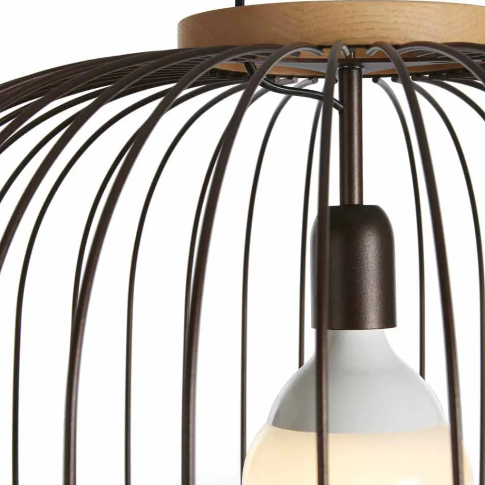 Viadurini Lighting Designer Pendelleuchten-Moderne Pendelleuchte aus Stahl 48x H40x L.cavo100 cm Beren