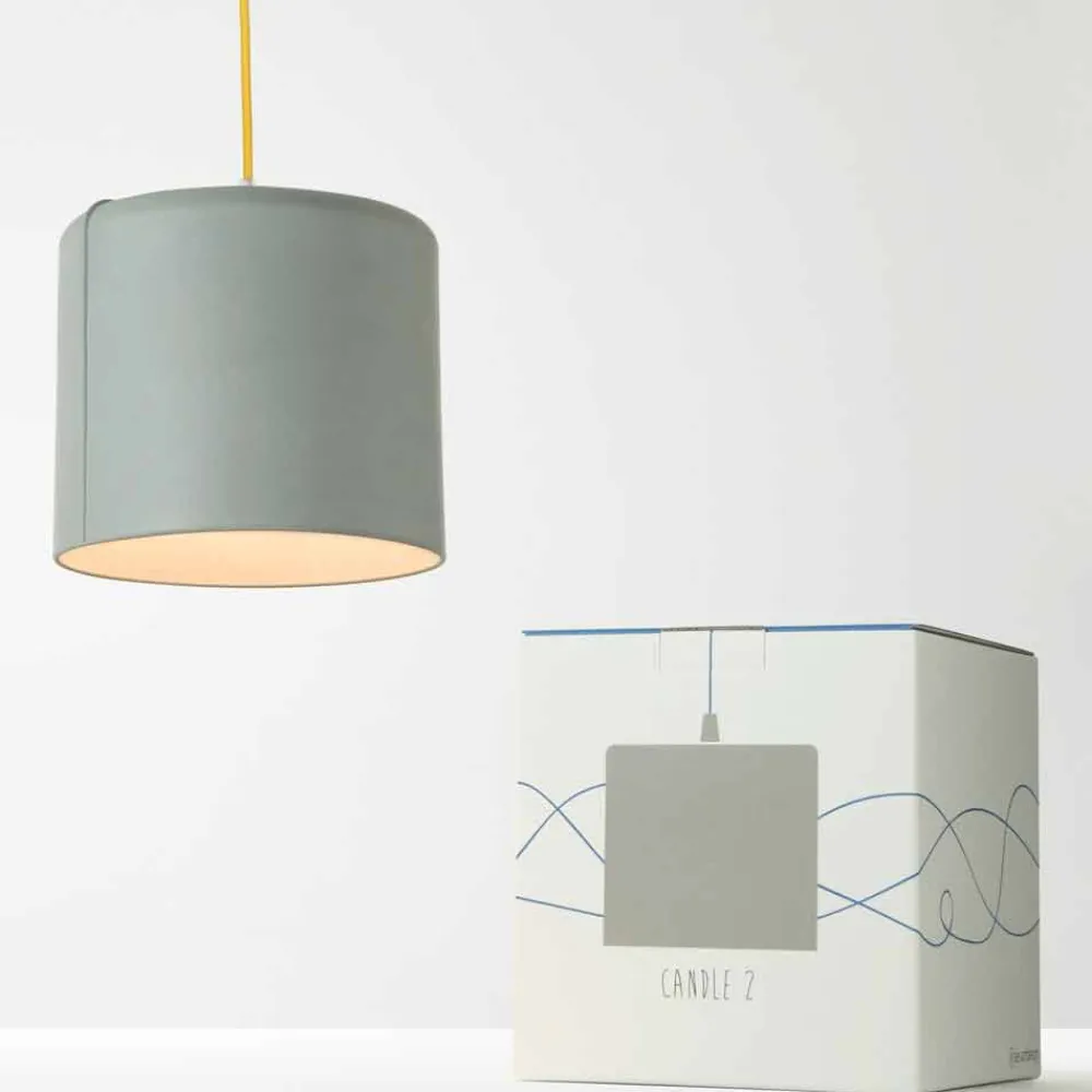 In-es.artdesign Moderne Pendelleuchten-Moderne Pendelleuchte Candle 2 aus farbigem Laprene