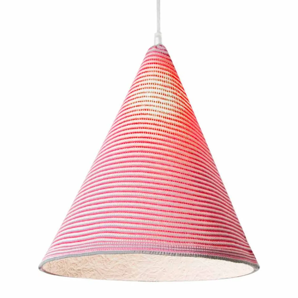 In-es.artdesign Moderne Pendelleuchten-Moderne Pendelleuchte Jazz Stripe aus farbiger Wolle