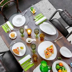 Viadurini Kitchen Teller Set-Moderne Porzellan Aperitif Gerichte Set 36 Stück - Nalah