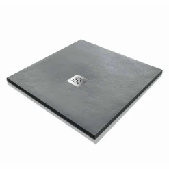 Viadurini Bathroom Quadratische Duschwannen-Moderne quadratische Duschwanne 90x90 aus Stein-Effekt-Harz - Domio