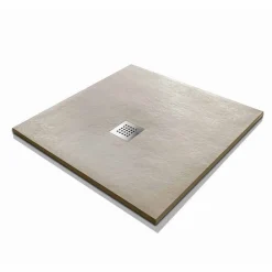 Viadurini Bathroom Quadratische Duschwannen-Moderne quadratische Duschwanne 90x90 aus Stein-Effekt-Harz - Domio