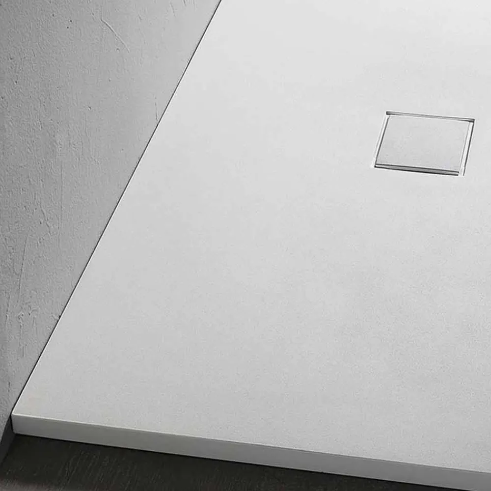 Viadurini Bathroom Rechteckige Duschwannen-Moderne rechteckige Duschwanne 100x80 cm aus Harz mit Samteffekt - Estimo