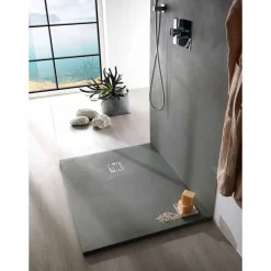 Viadurini Bathroom Rechteckige Duschwannen-Moderne rechteckige Duschwanne in Harzbetoneffekt 90x70 cm - Cupio