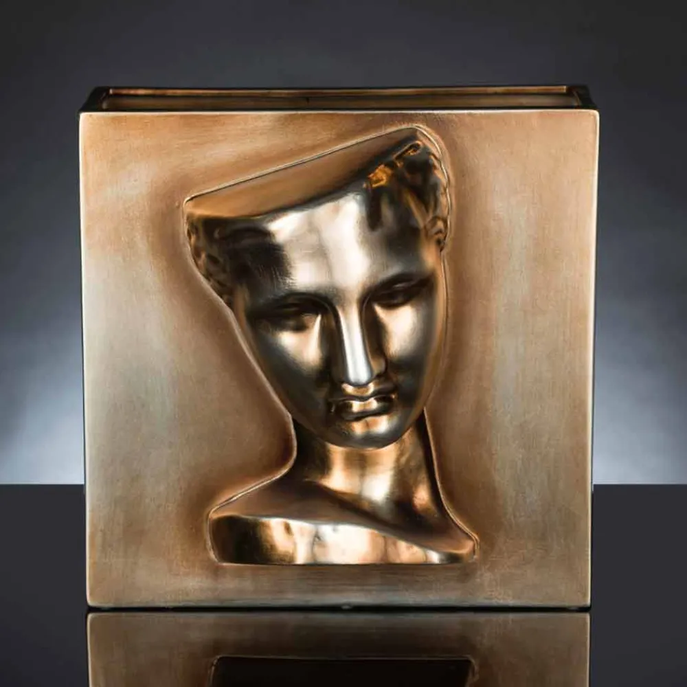 Viadurini Living Deko Vasen-Moderne rechteckige Vase aus farbiger Keramik, handgefertigt in Italien - Lucas