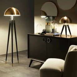 Viadurini Lighting Moderne Stehlampen-Moderne Stehlampe aus Metall und gebürstetem Messing Made in Italy - Peter