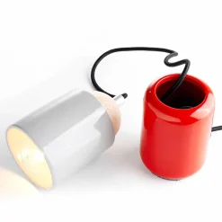 Viadurini Lighting Moderne Tischlampen-Moderne Tischlampe aus Keramik und Buchenholz hergestellt in Italien, Asien