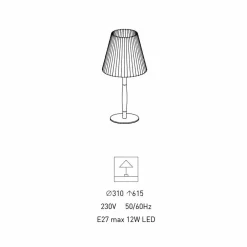 Viadurini Lighting Moderne Tischlampen-Moderne Tischlampe aus Metall, Holz und Organza Made in Italy - Boom