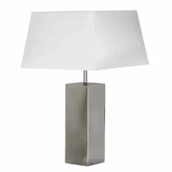 Viadurini Lighting Moderne Tischlampen-Moderne Tischlampe aus Stahl und weißem Renna Lampenschirm