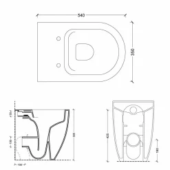Viadurini Bathroom Wc-Moderne Toilettenschüssel aus weißer Keramik Shine Square H50 Rimless