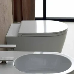 Viadurini Bathroom Wc-Moderne Toilettenschüssel, weiße Keramik Sun Round 57x37cm made Italy