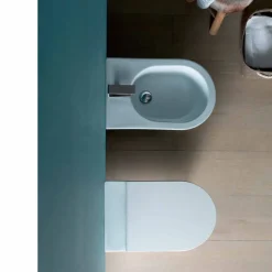 Viadurini Bathroom Wc-Moderne Toilettenschüssel, weiße Keramik Sun Round 57x37cm made Italy