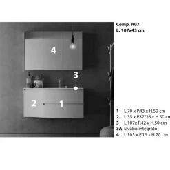 Viadurini Bathroom Badmöbel Hängend-Moderne und hängende Badezimmerzusammensetzung Made in Italy Design - Callisi7