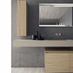 Viadurini Bathroom Badmöbel Hängend-Moderne und hängende Badezimmermöbel Zusammensetzung, Made in Italy Design - Callisi1