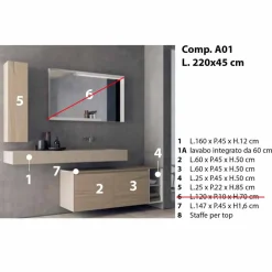 Viadurini Bathroom Badmöbel Hängend-Moderne und hängende Badezimmermöbel Zusammensetzung, Made in Italy Design - Callisi1