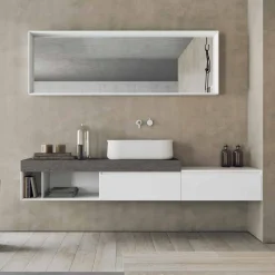 Viadurini Bathroom Badmöbel Hängend-Moderne und hängende Zusammensetzung von Design-Badmöbeln - Callisi2