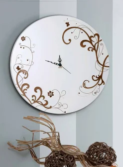 Viadurini Time Design Wanduhren-Moderne und runde Holzwanduhr mit saisonalen Designdekoren