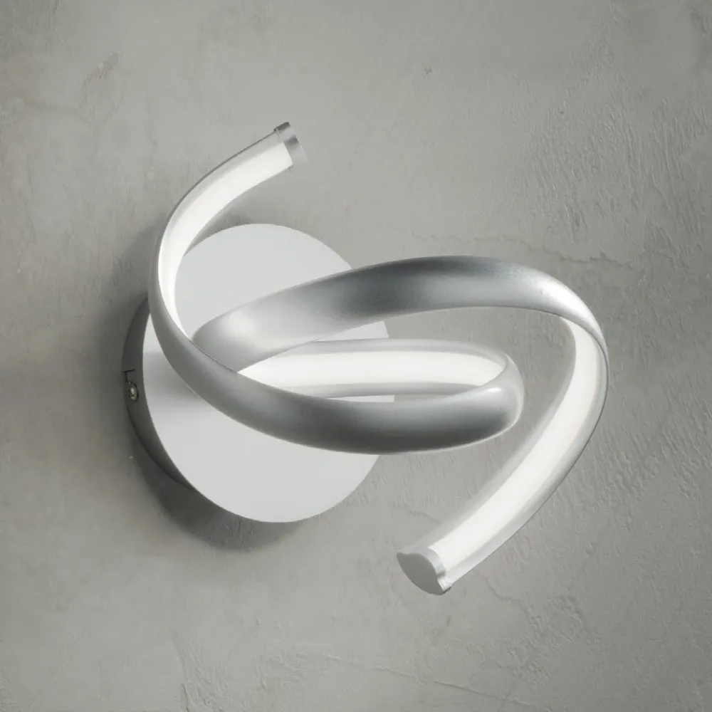 Viadurini Lighting Design Wandleuchten-Moderne Wandlampe aus silberfarbenem Metall, LED-Wand im minimalistischen Design - Lumino