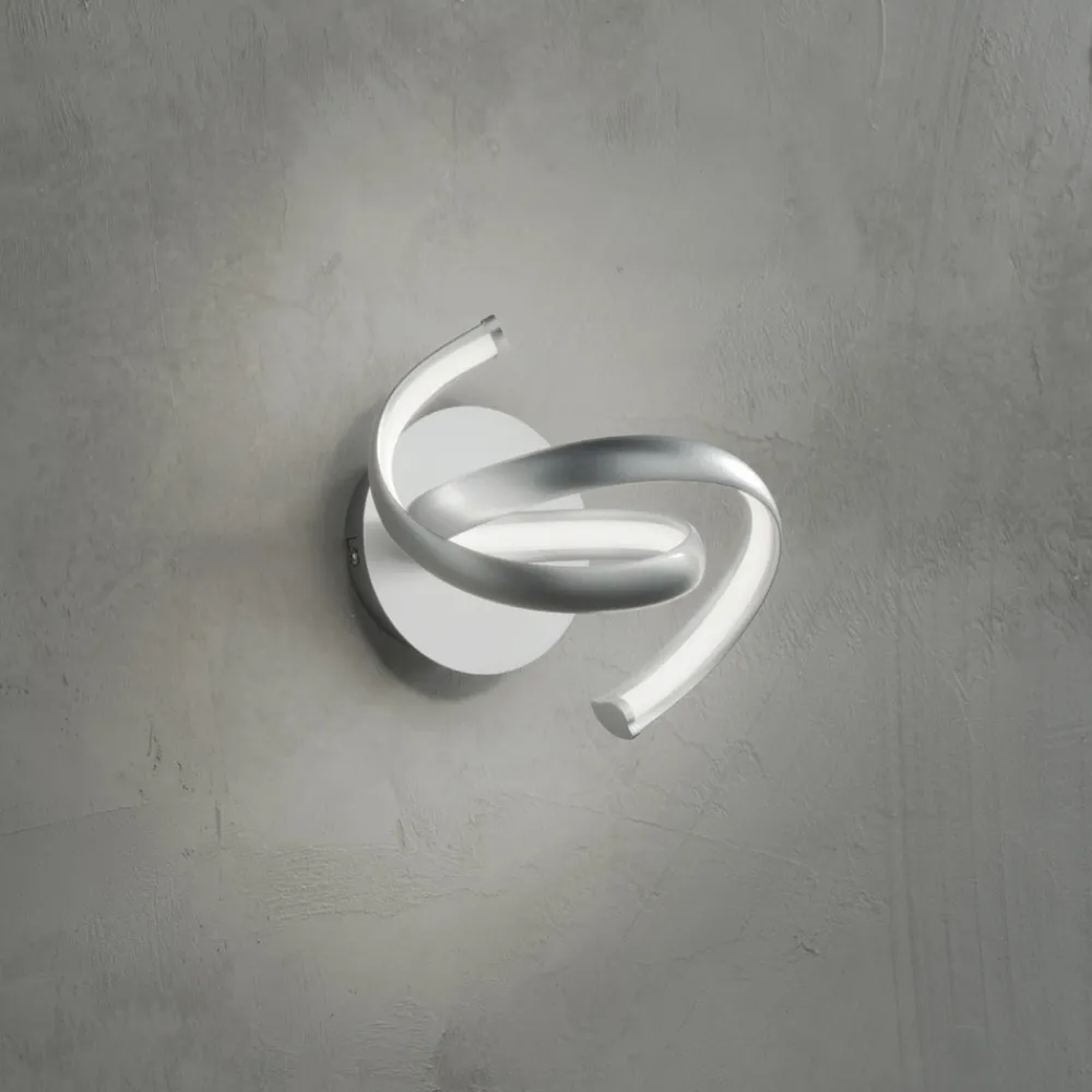 Viadurini Lighting Design Wandleuchten-Moderne Wandlampe aus silberfarbenem Metall, LED-Wand im minimalistischen Design - Lumino