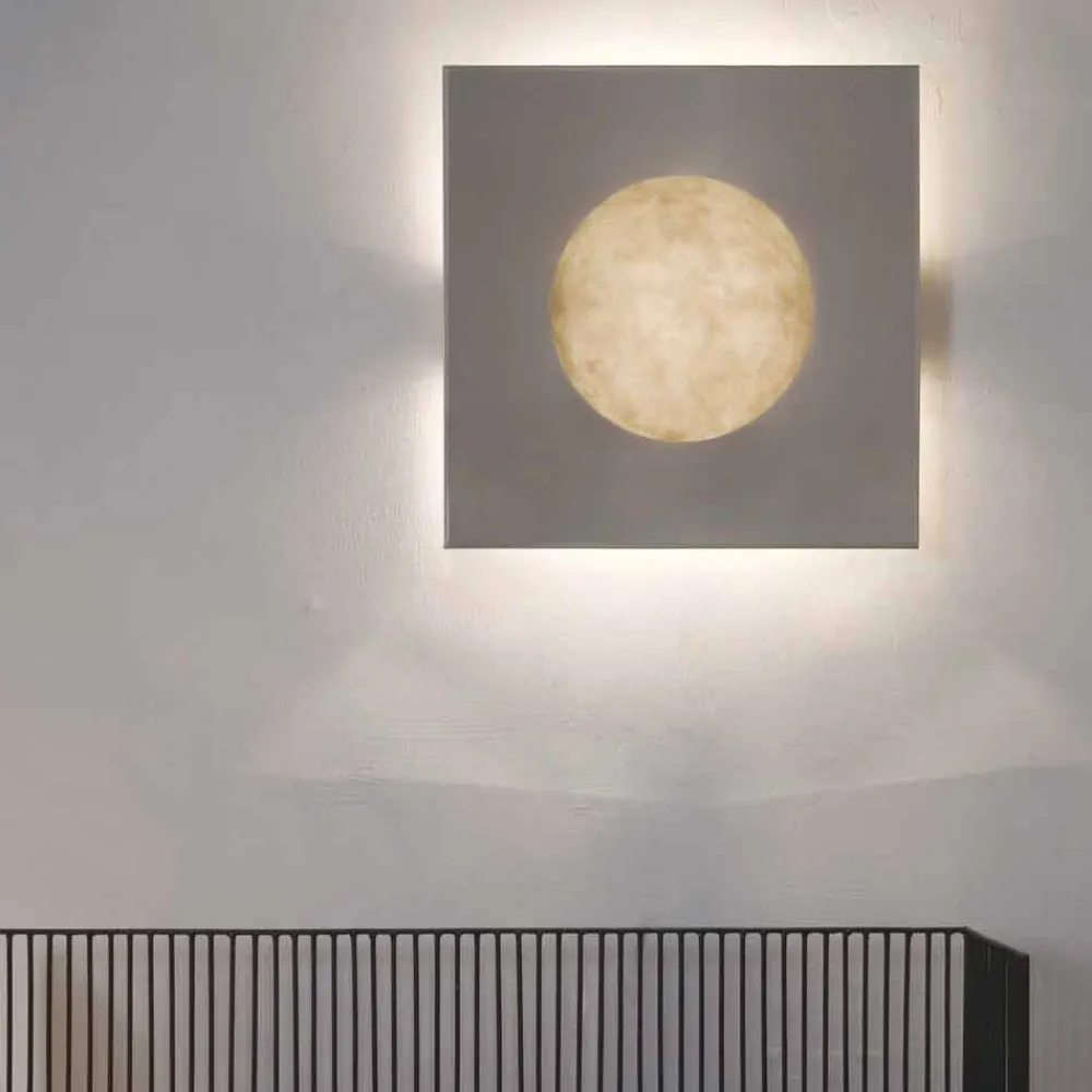 In-es.artdesign Design Wandleuchten-Moderne Wandlampe Waschmaschine aus Nebulite