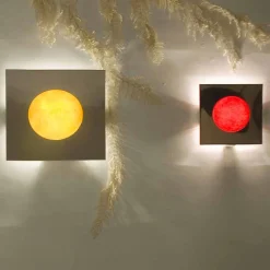 In-es.artdesign Design Wandleuchten-Moderne Wandlampe Waschmaschine aus Nebulite