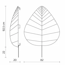 Viadurini Lighting Design Wandleuchten-Moderne Wandleuchte in Metall und Weiß Lycra Design in 3 Dimensionen - Laub