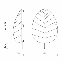 Viadurini Lighting Design Wandleuchten-Moderne Wandleuchte in Metall und Weiß Lycra Design in 3 Dimensionen - Laub