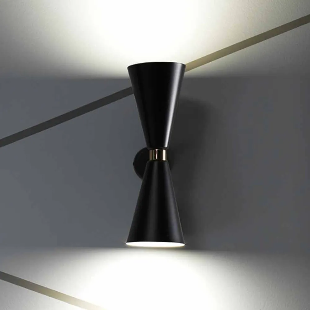 Viadurini Lighting Moderne Wandleuchten-Moderne Wandleuchte mit mattschwarzer Metallstruktur Made in Italy - Zaira