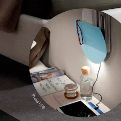 Viadurini Lighting Moderne Wandleuchten-Moderne Wandleuchte mit Magazinfach, USB- und LED-Licht Made in Italy - Foster