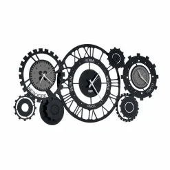 Viadurini Time Design Wanduhren-Moderne Wanduhr aus Eisen mit drei Zeitzonen Made in Italy - Meccanismo