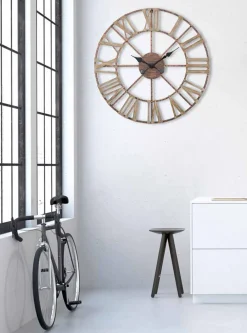 Viadurini Time Design Wanduhren-Moderne Wanduhr Durchmesser 71,5 cm aus Eisen und MDF - Carcans