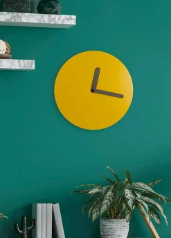 Viadurini Time Design Wanduhren-Moderne Wanduhr in Ockerholz rundes Design Made in Italy - Amaltea