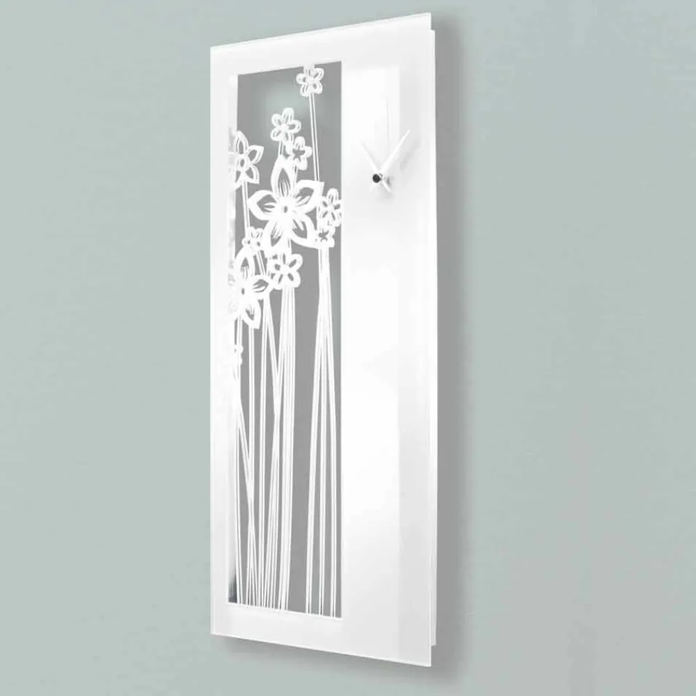 Viadurini Time Design Wanduhren-Moderne Wanduhr mit rechteckigem Design aus weißem Plexiglas - Elara