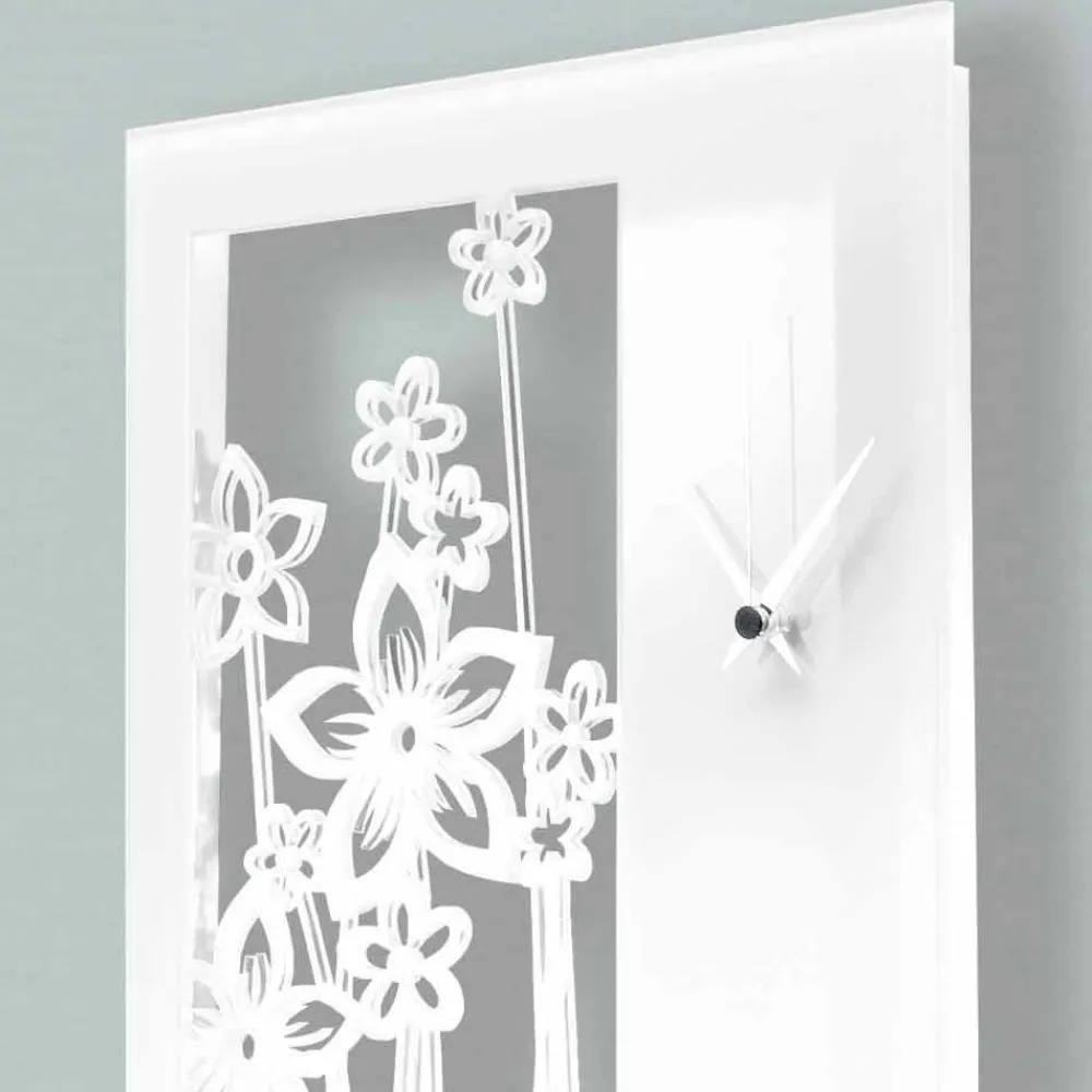 Viadurini Time Design Wanduhren-Moderne Wanduhr mit rechteckigem Design aus weißem Plexiglas - Elara